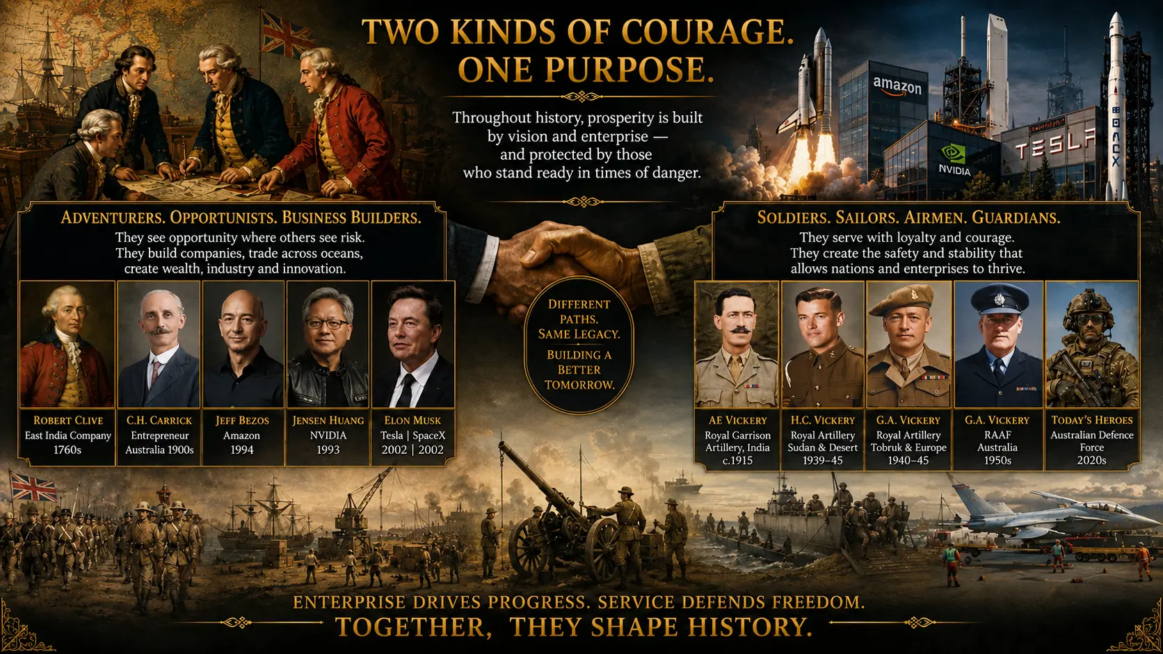 Two kinds of courage: enterprise and public service across generations.